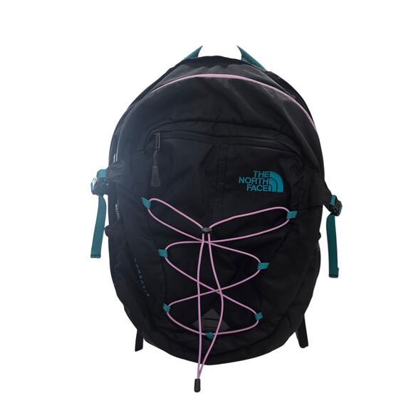 The North Face Borealis Backpack Black/Turquoise Laptop School Work Travel - Picture 1 of 8
